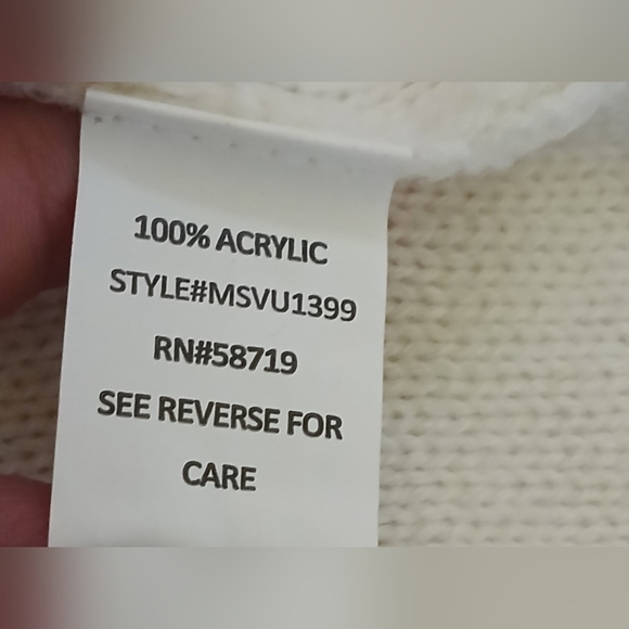 NOTATIONS Cozy Chunky Knit Sweater Ivory Acrylic XL Cottagecore - Picture 5 of 5